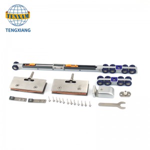 Accessoires de meubles Guide Piste Matériel Porte coulissante en bois avec 8 roues